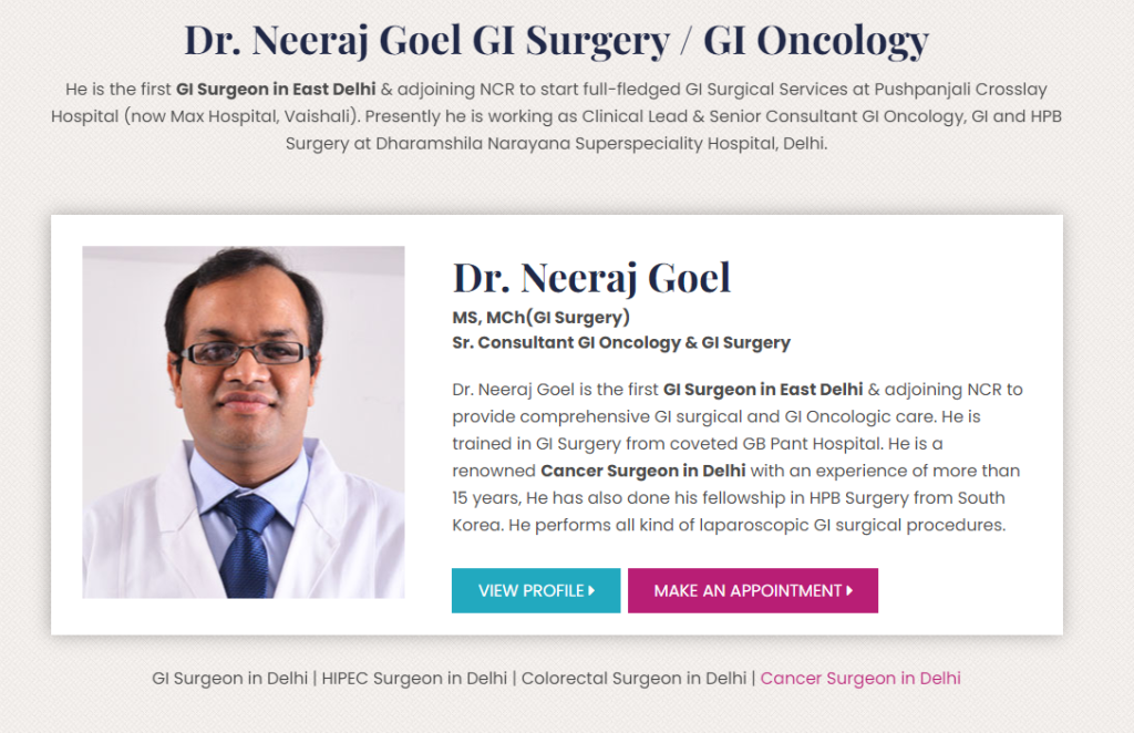 Healing Hands: Dr. Neeraj Goel — A Leading Cancer Surgeon in Delhi